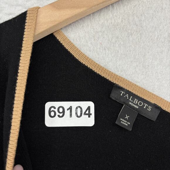 TALBOTS Dress X Sweater Knit Sleeveless Back Zip Scoop Neck Viscose Blend Black - Picture 13 of 13